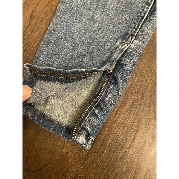 PISTOLA High Rise Slim Cigarette Destroyed Leg Jeans Ankle Blue 28 Zip Womens - Picture 2 of 6